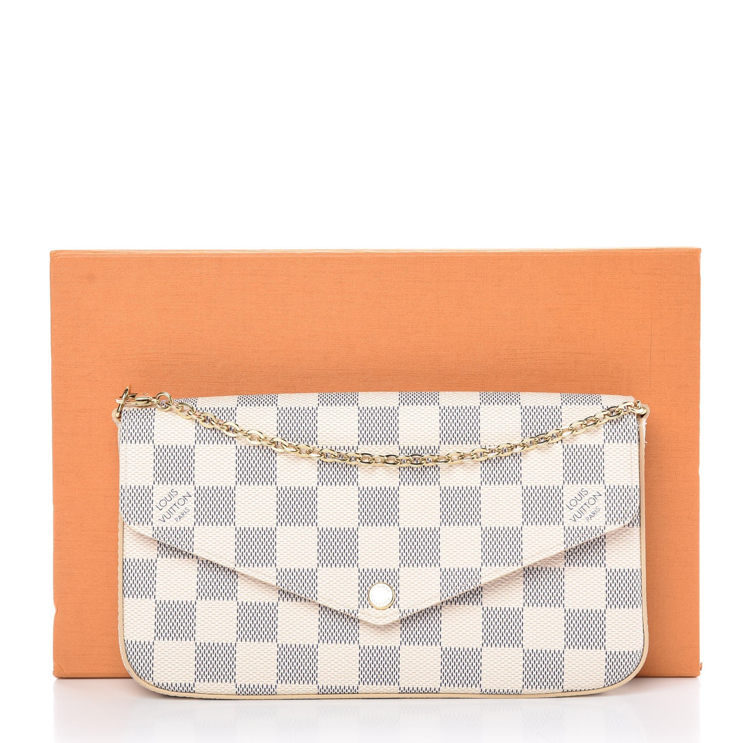 Louis Vuitton Damier Azur Pochette Felicie Chain Wallet Rose Ballerine 8 of 8