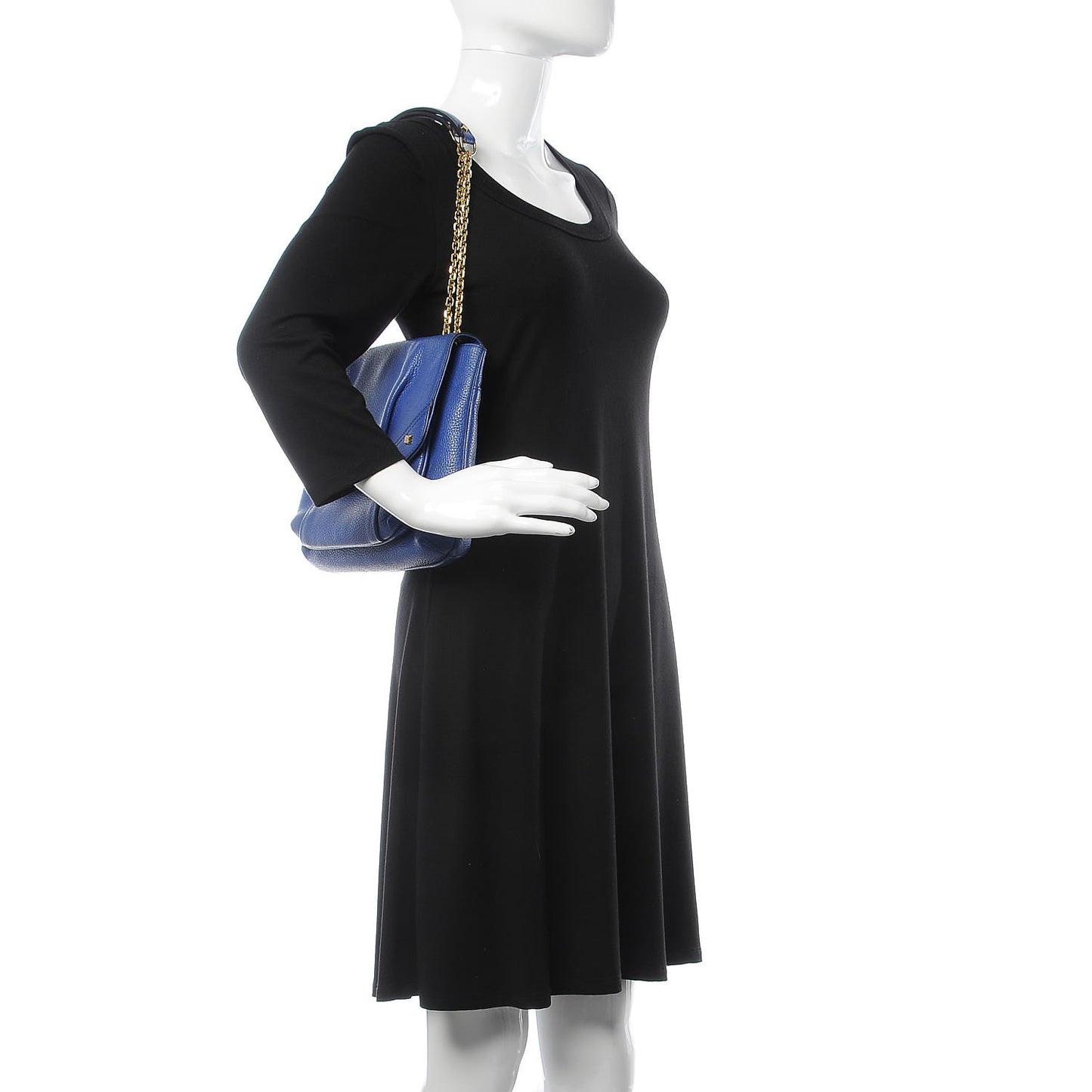 Calfskin Studded Shoulder Bag Blue