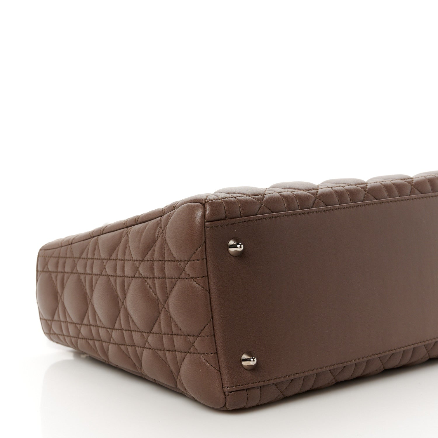 Christian Dior Lambskin Cannage Medium Lady Dior Brown 9 of 11