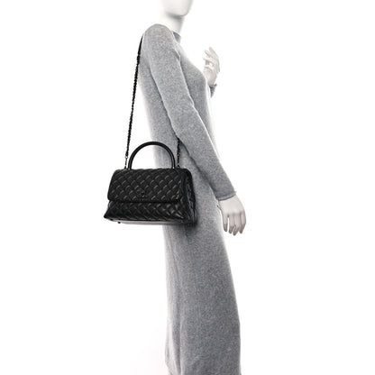 Chanel Caviar Quilted Small Coco Handle Flap So Black 3 of 9