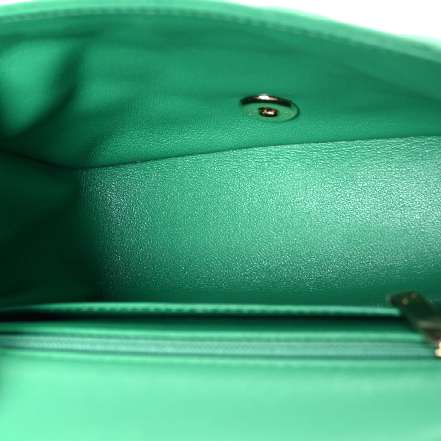 Lambskin Quilted Mini Square Flap Green