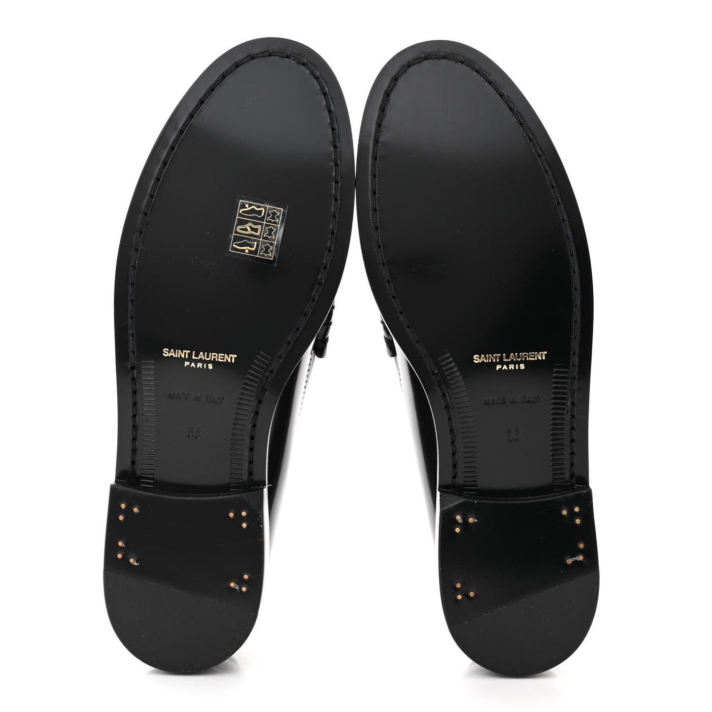 Calfskin Penny Loafers 38 Black