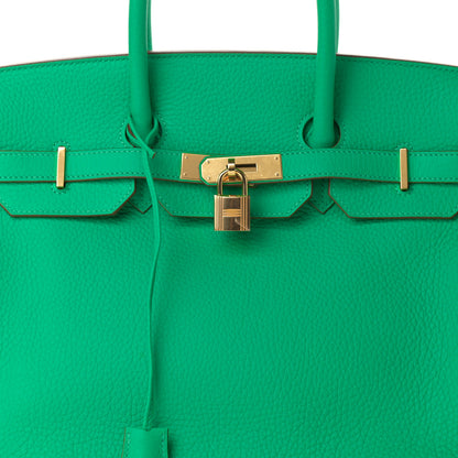 Hermes Taurillon Clemence Birkin 35 Menthe 8 of 14