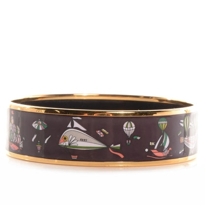 Hermes Enamel Printed Folies Du Ciel Wide Bracelet 70 3 of 5