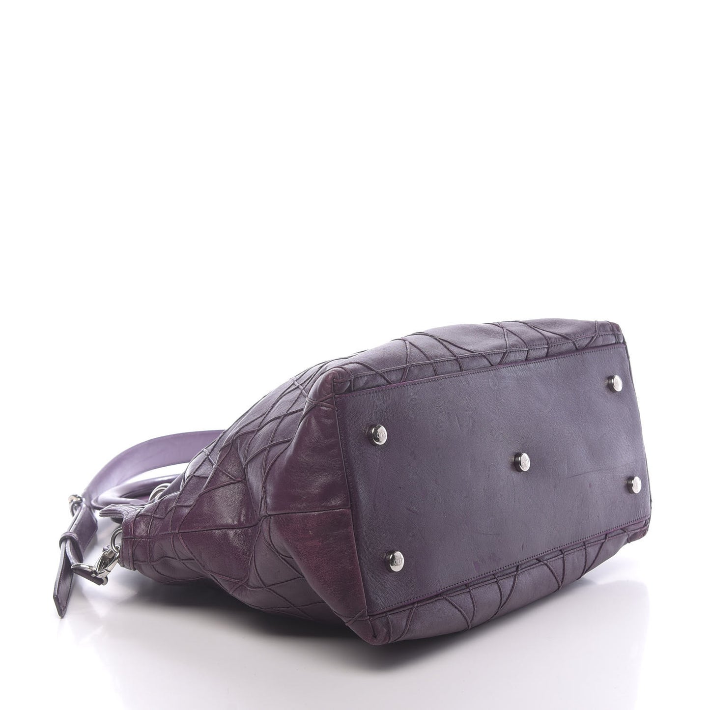 Lambskin Cannage Medium Granville Tote Purple