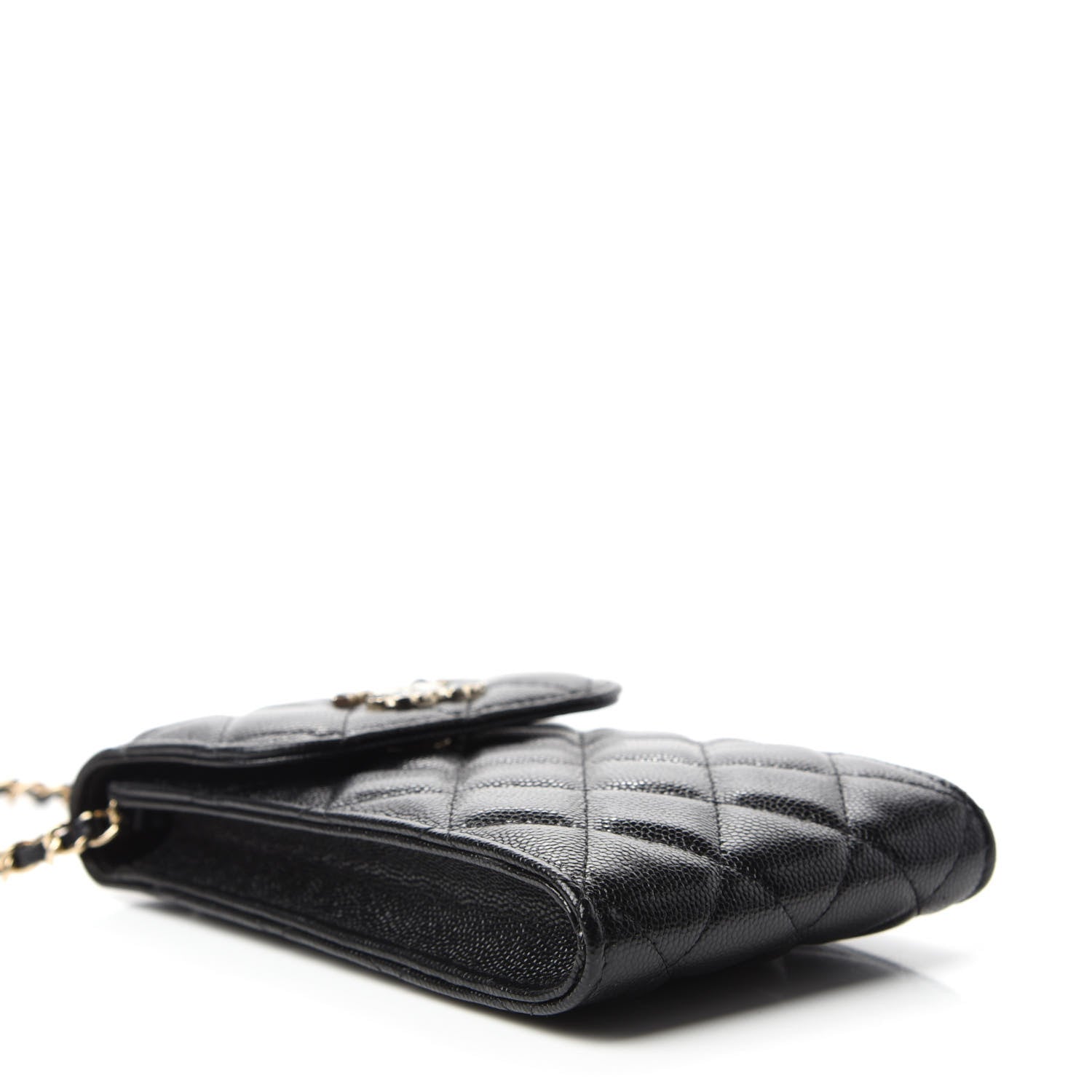 Chanel Caviar Quilted Crystal CC Airpods Pro and Phone Case With Chain Black 4 of 13