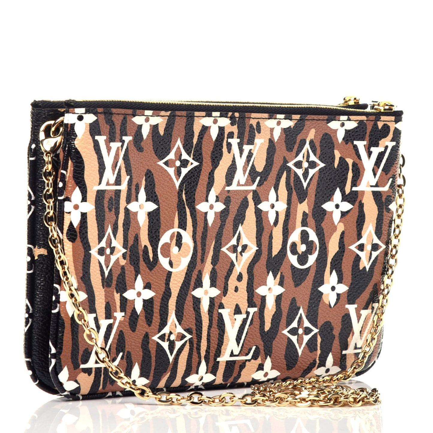 Monogram Giant Jungle Pochette Double Zip Black