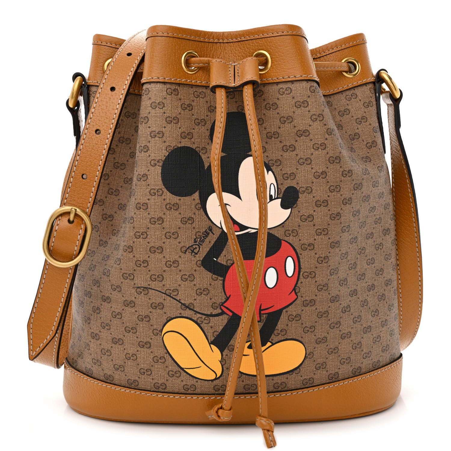 Gucci X DISNEY Mini Vintage GG Supreme Monogram Bucket Bag Beige Vintage Sun Oil 1 of 10