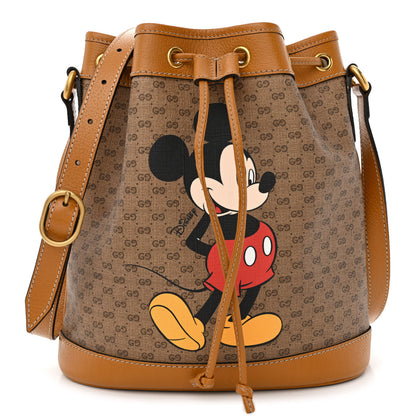 Gucci X DISNEY Mini Vintage GG Supreme Monogram Bucket Bag Beige Vintage Sun Oil 1 of 10