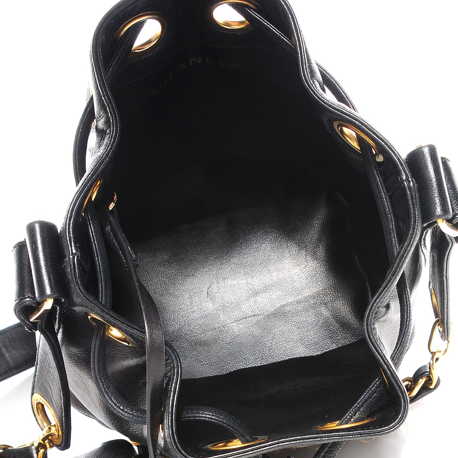 Chanel Lambskin CC Drawstring Bag Black 8 of 8