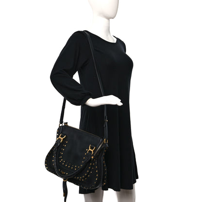 Chloe Calfskin Studded Medium Marcie Satchel Black 2 of 8
