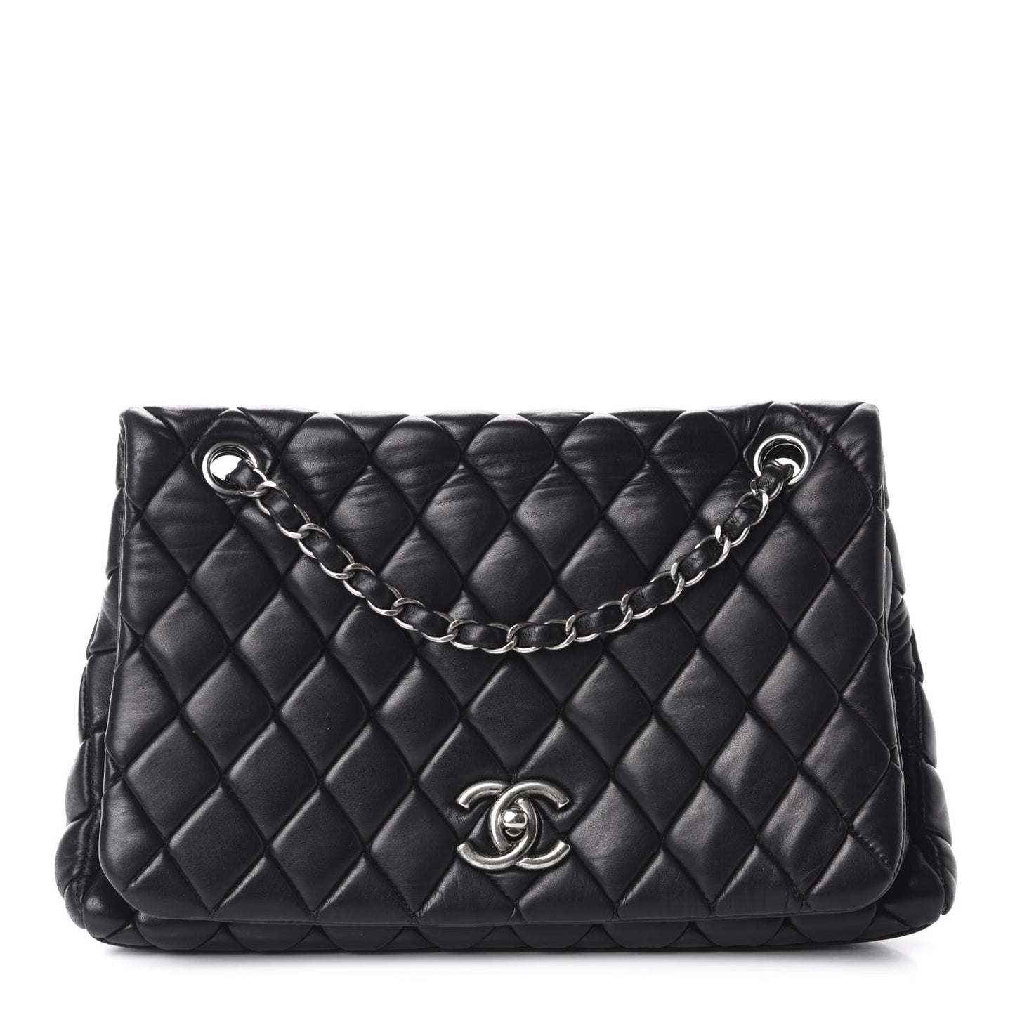 Lambskin Large New Bubble Flap Black