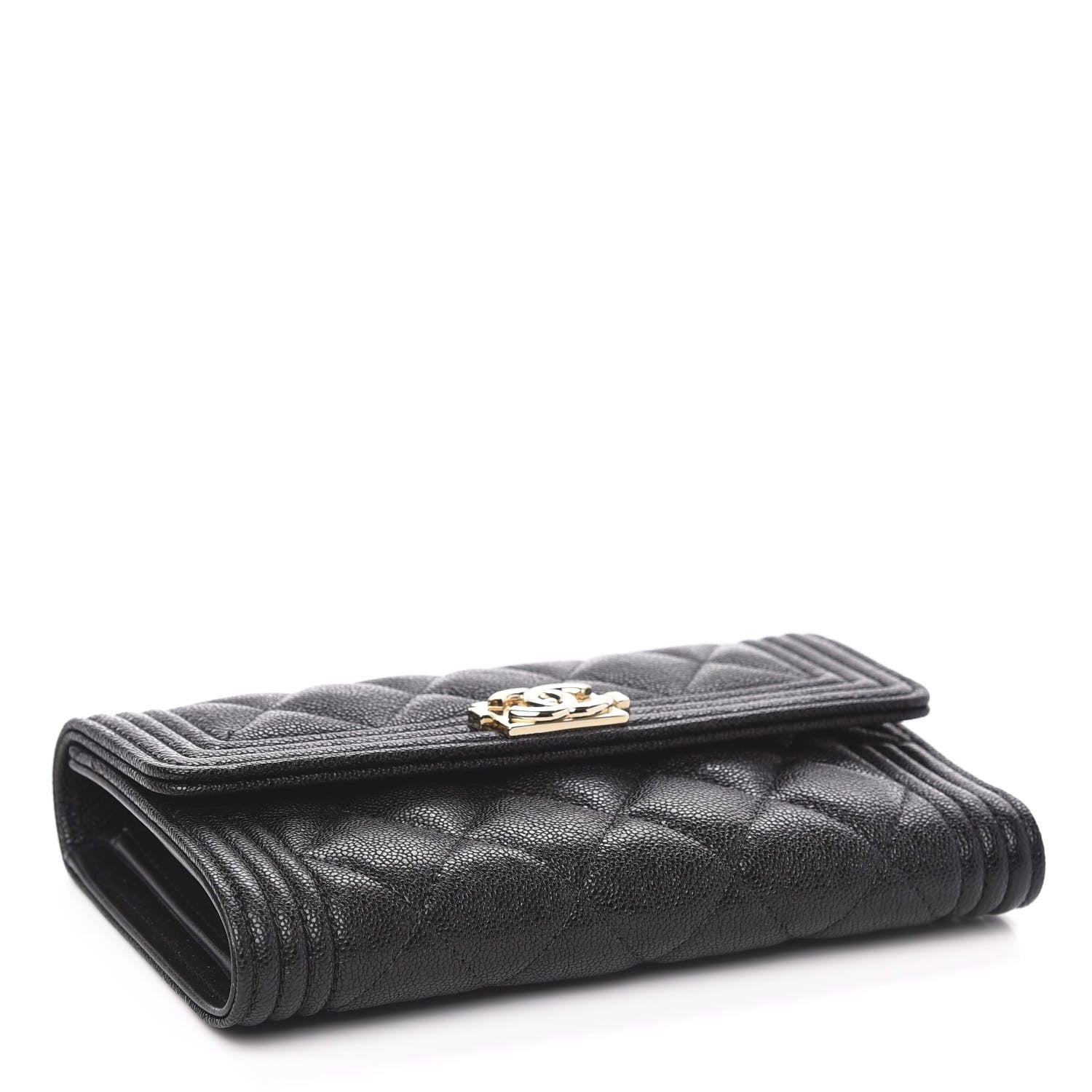 Chanel Caviar Quilted Medium Boy Flap Wallet Black 4 of 9