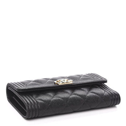 Chanel Caviar Quilted Medium Boy Flap Wallet Black 4 of 9