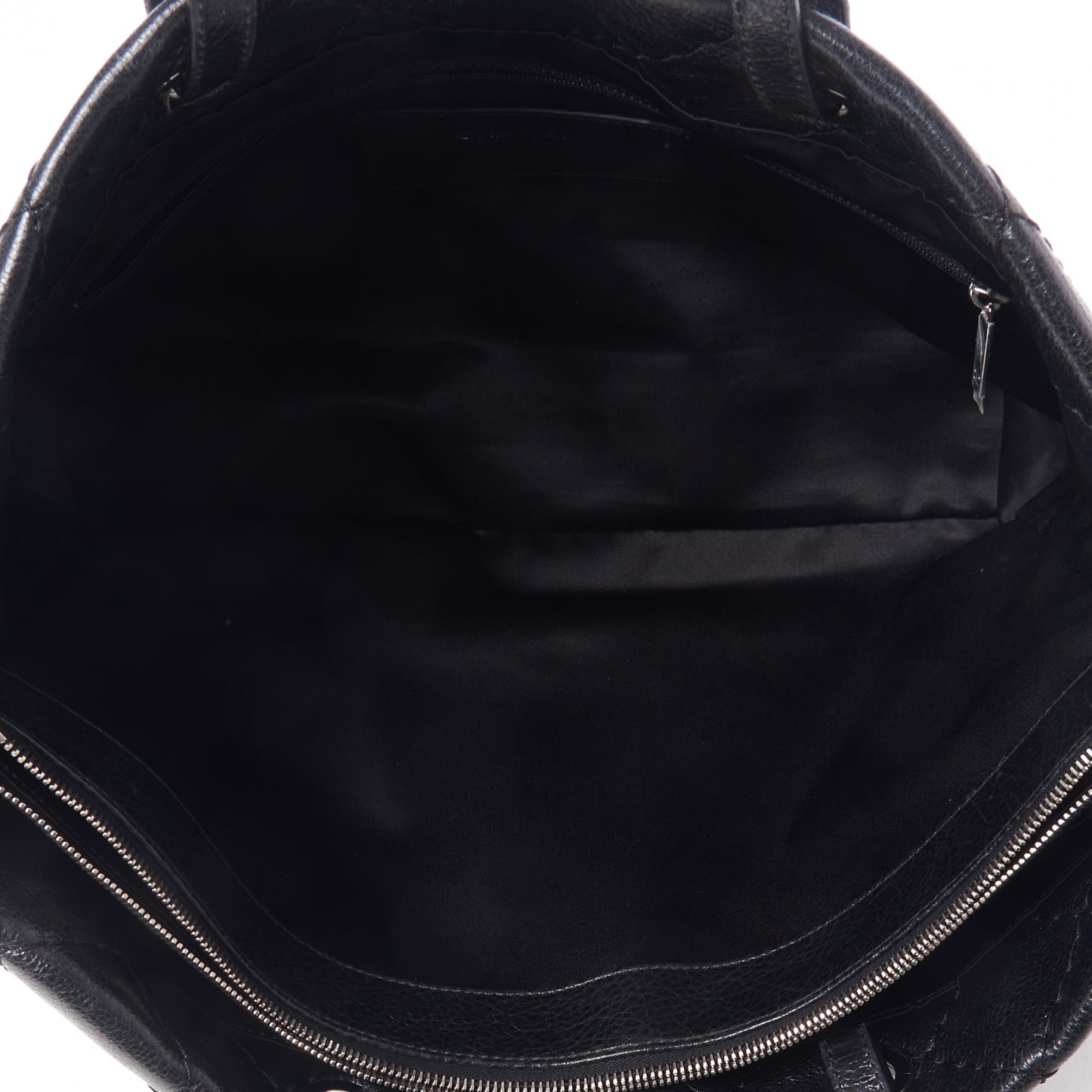 Glazed Calfskin Large On The Road Tote Black
