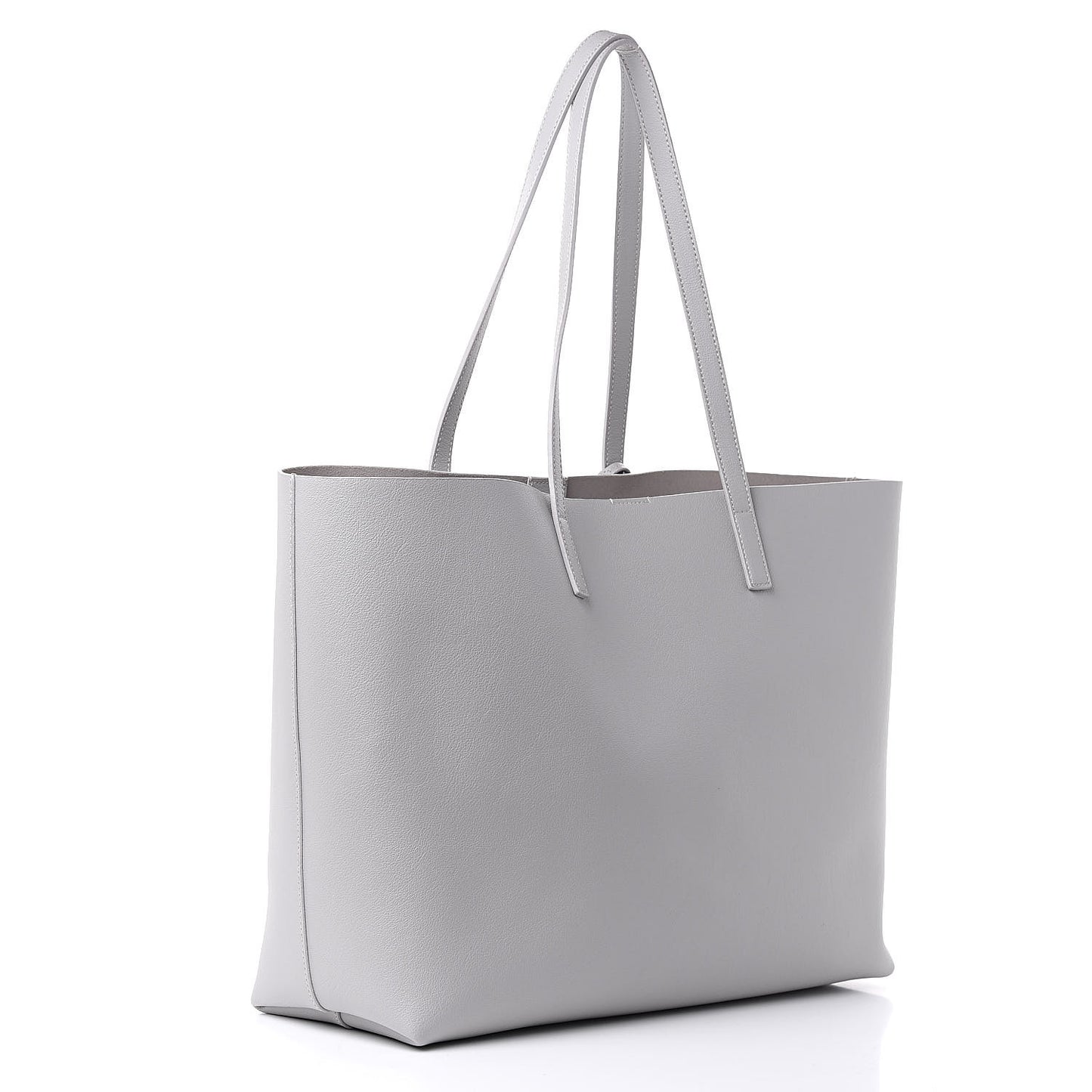 Calfskin Large Shopping Tote Light Gray