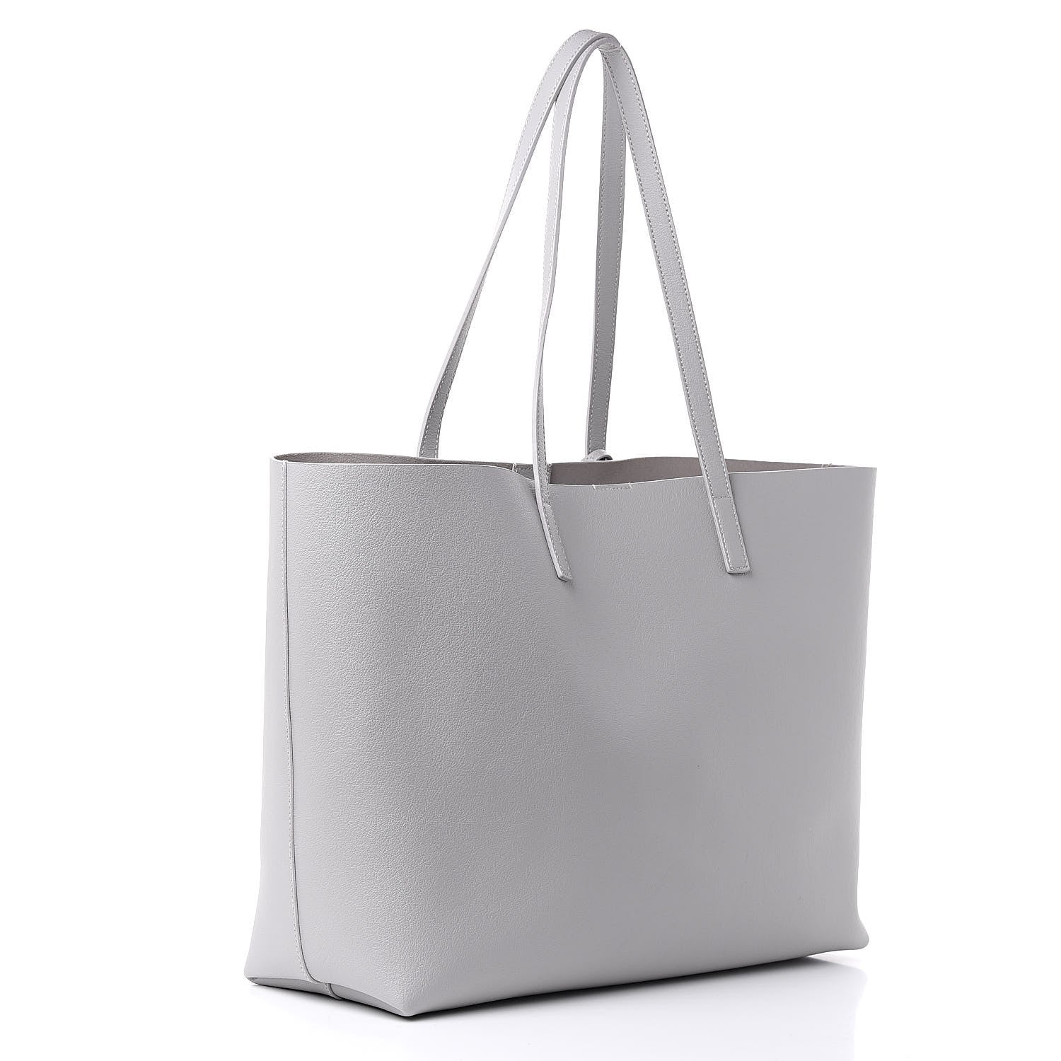 Saint Laurent Calfskin Large Shopping Tote Light Gray 4 of 11