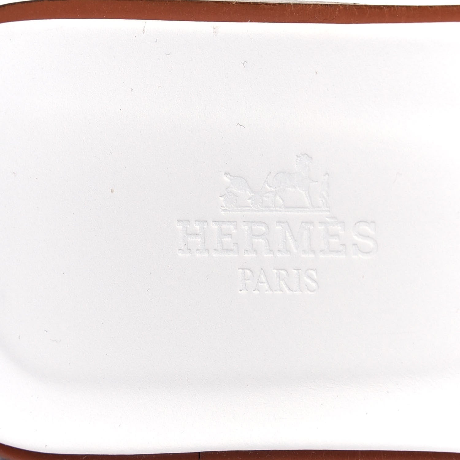 Hermes Box Calfskin Oran Sandals 37 White 6 of 6
