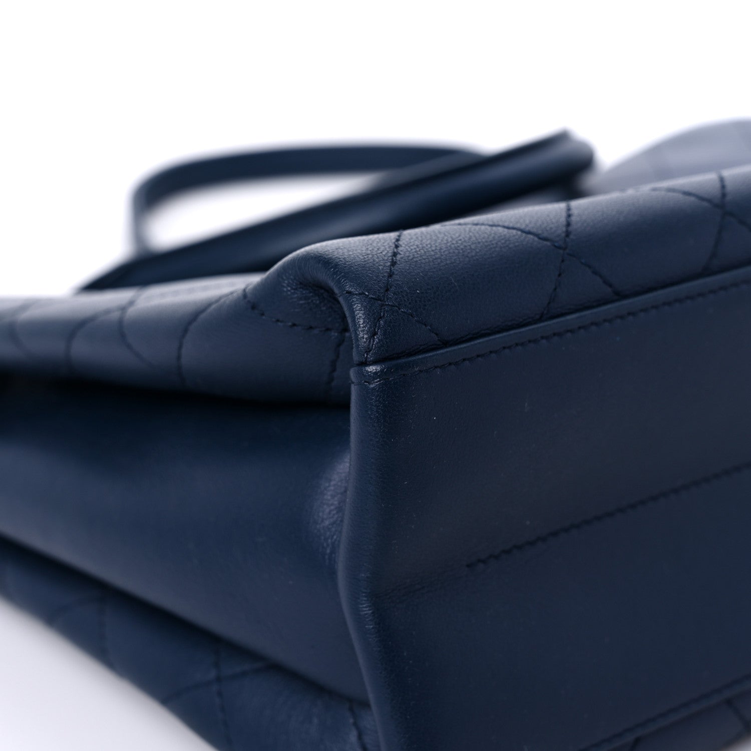 Chanel Lambskin Stitched Coco Luxe Tote Blue 7 of 15