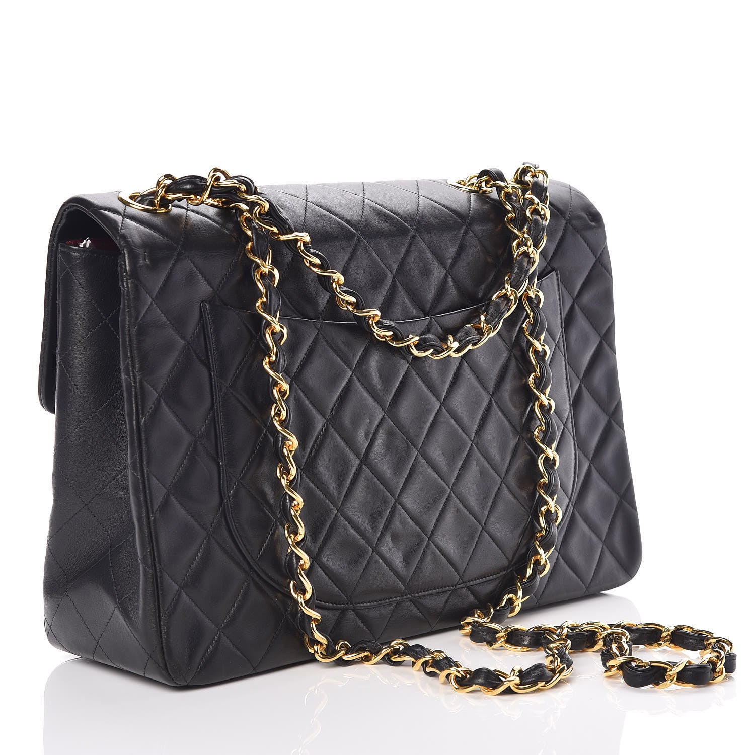 Chanel Lambskin Quilted XL Jumbo Single Flap Black 3 of 10