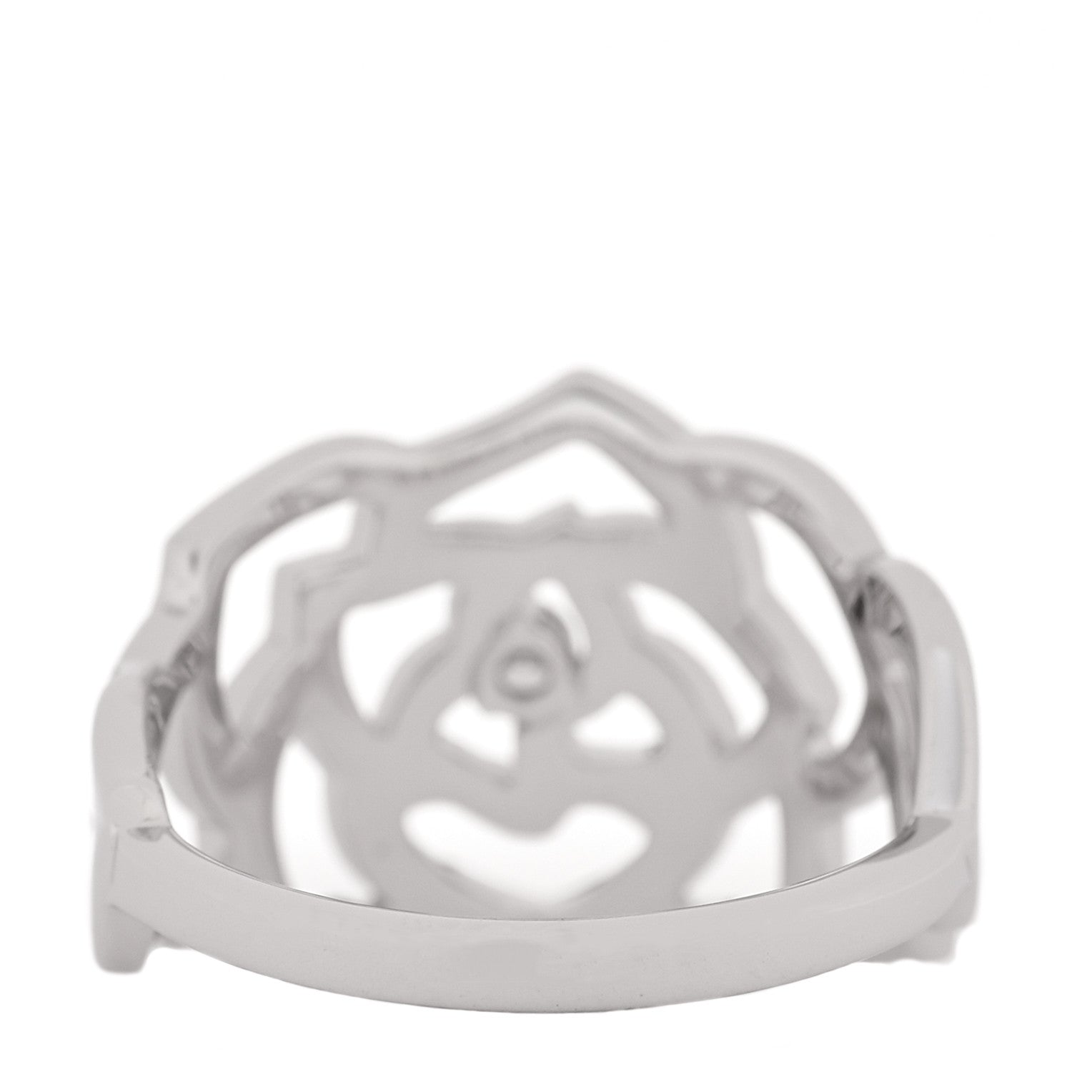 Piaget 18K White Gold Diamond .55ct Rose Ring 51 5.75 3 of 6