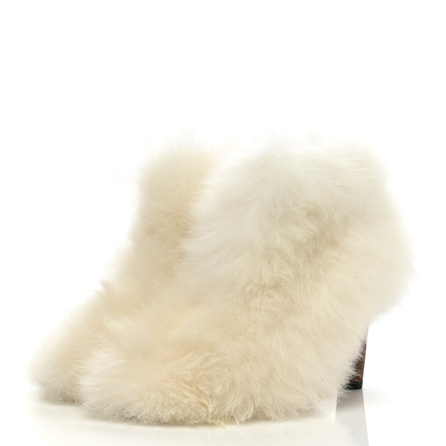 Chanel Fur Ankle Boots 37.5 White 3 of 9