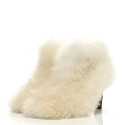 Chanel Fur Ankle Boots 37.5 White 3 of 9