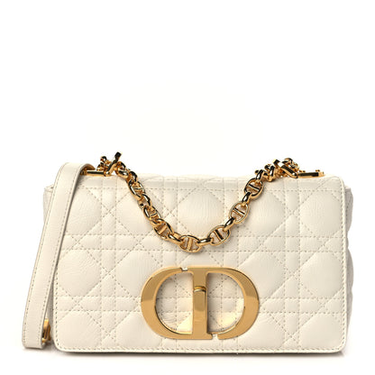 Christian Dior Calfskin Cannage Small Caro Bag Ivory 1 of 10