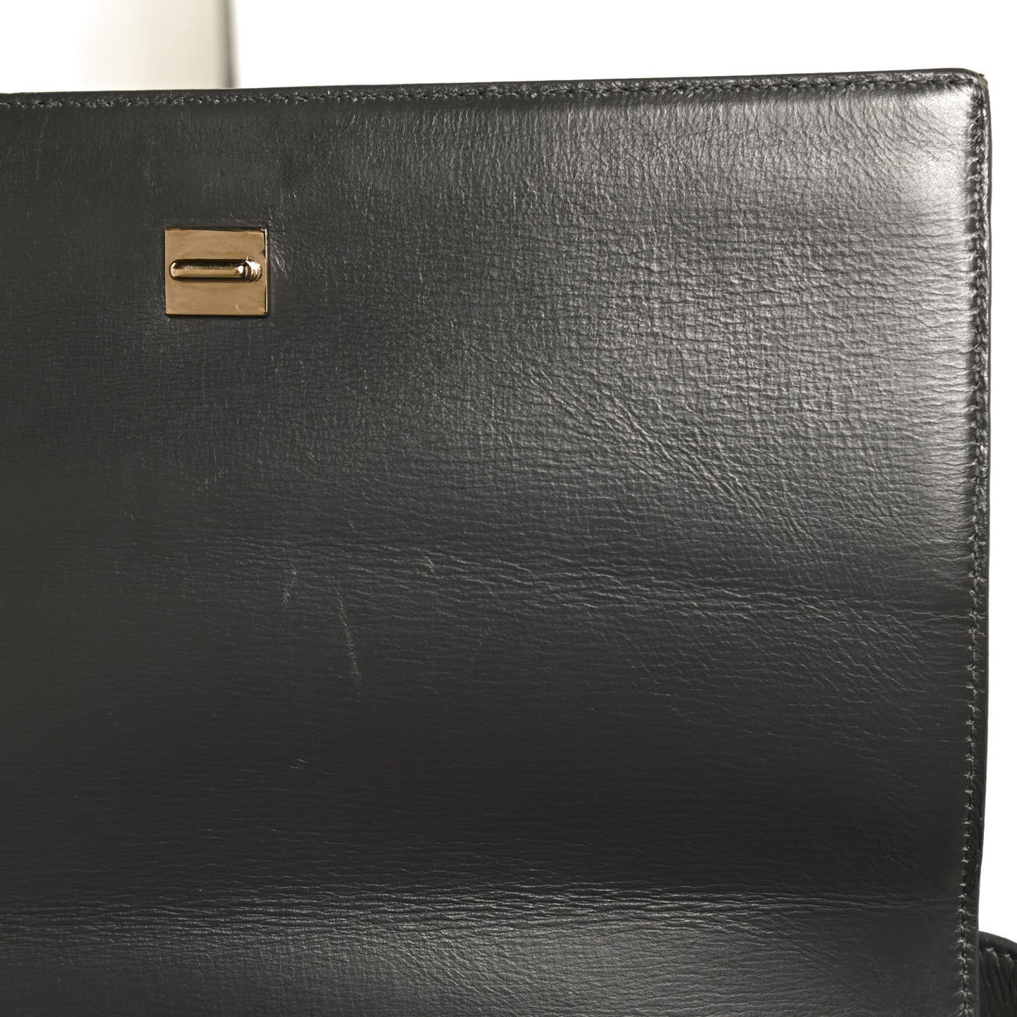 Textured Calfskin Medium Pandora Box Crossbody Bag Dark Gray