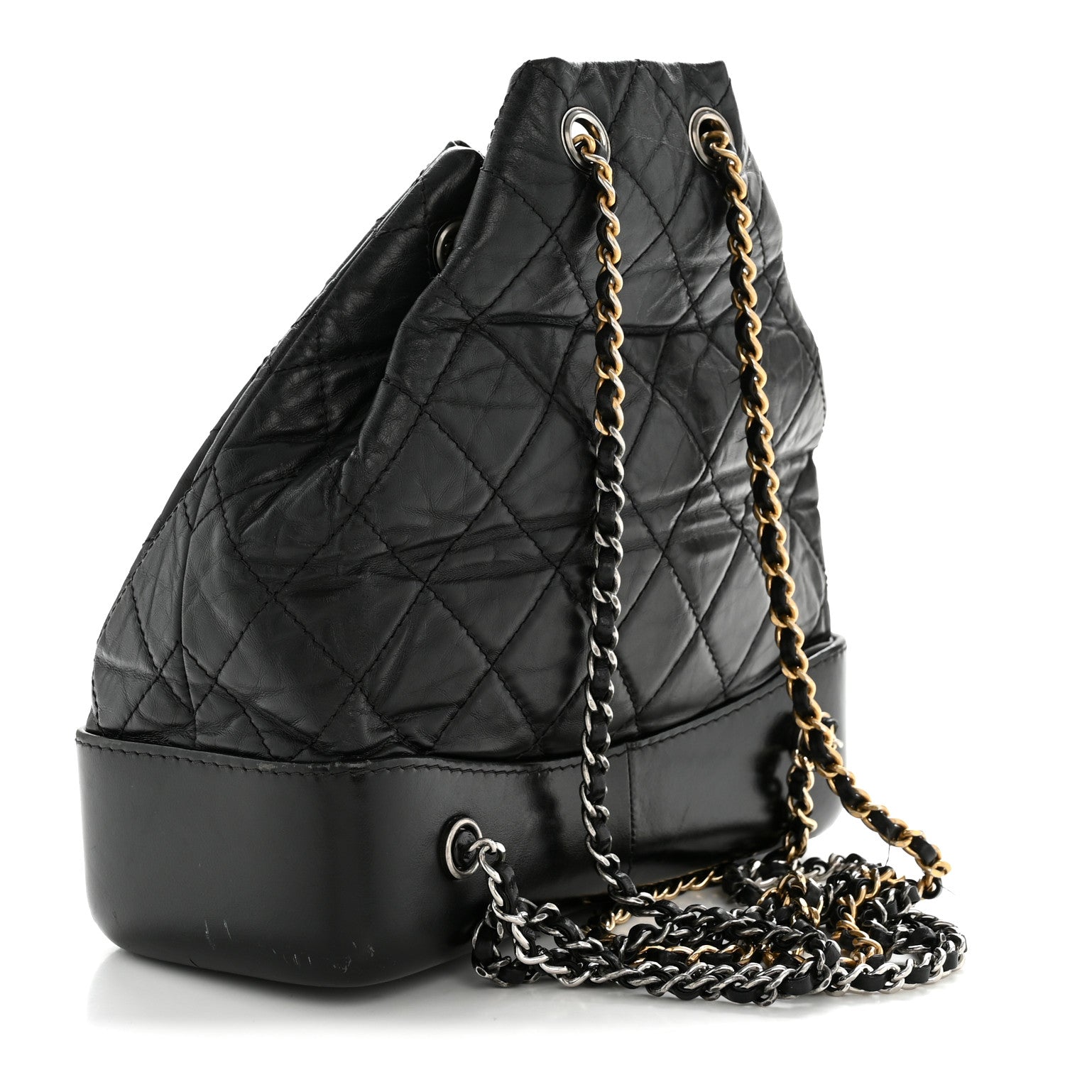 Chanel Aged Calfskin Quilted Small Gabrielle Backpack Black 2 of 12