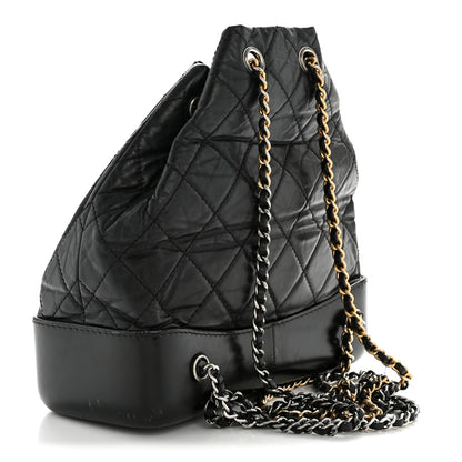 Chanel Aged Calfskin Quilted Small Gabrielle Backpack Black 2 of 12