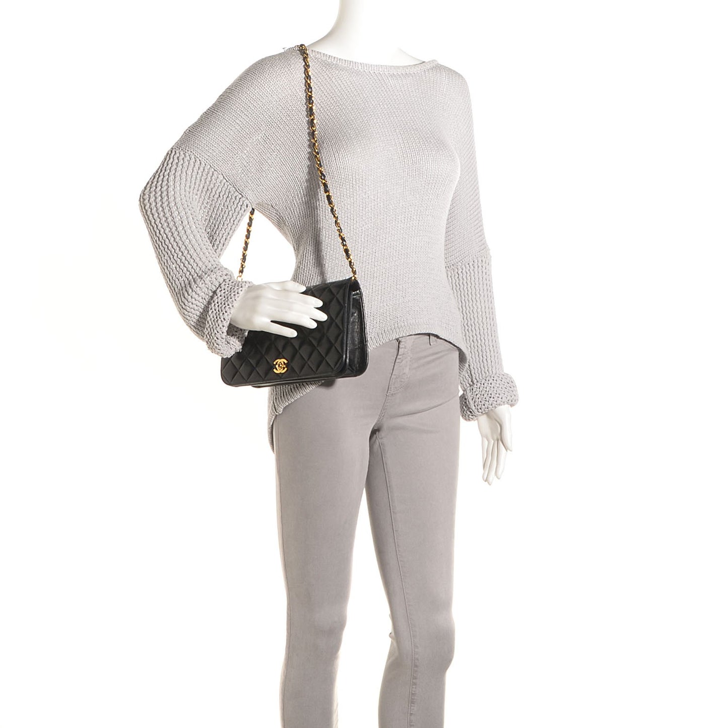 Lambskin Small Single Flap Black