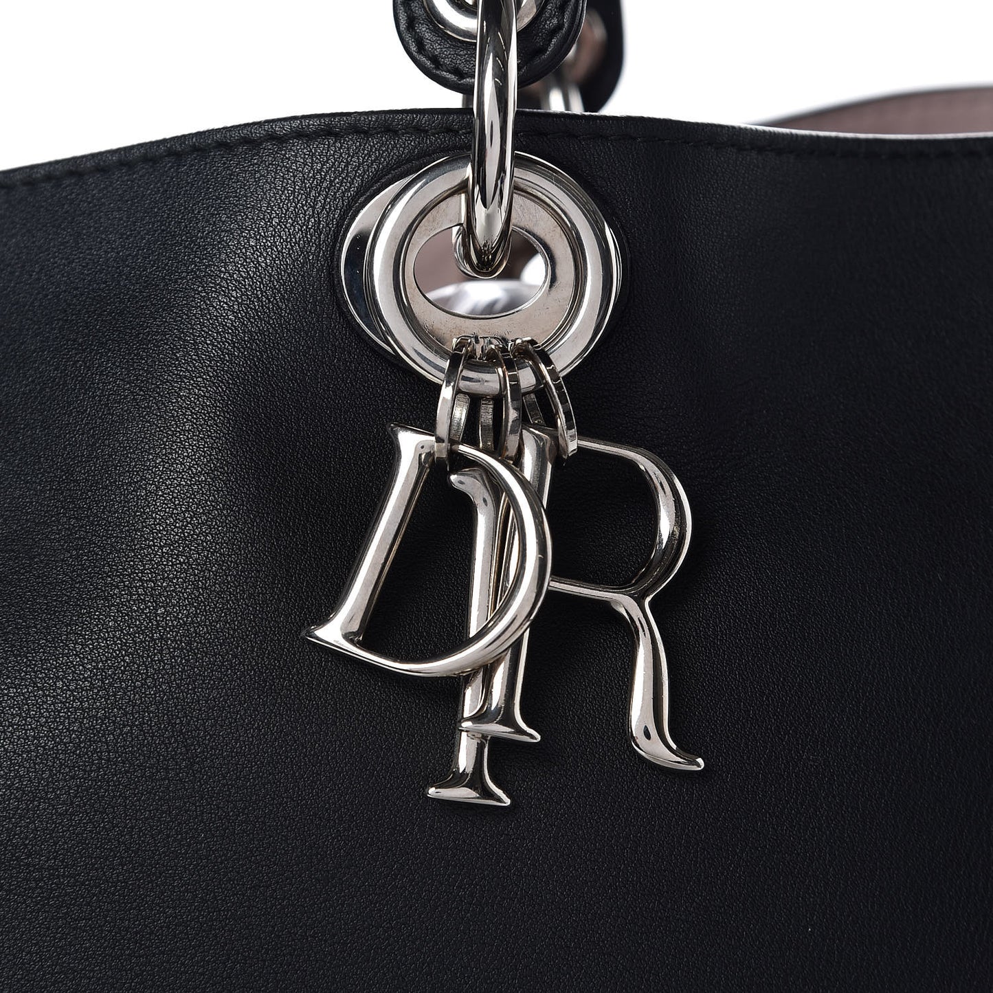 Smooth Calfskin Large Diorissimo Tote Black Rose Poudre
