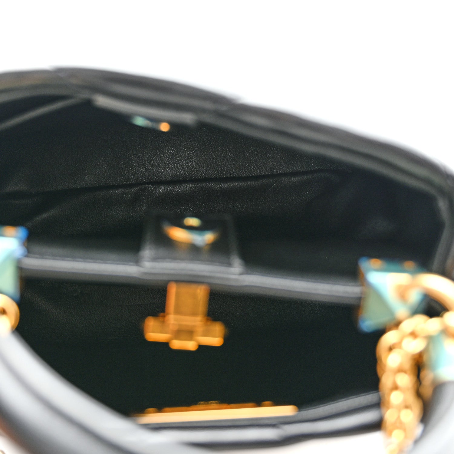 Valentino Garavani Nappa Small Roman Stud The Handle Bag Black 5 of 9