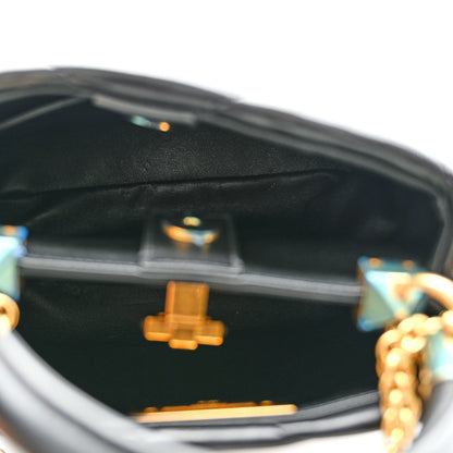 Valentino Garavani Nappa Small Roman Stud The Handle Bag Black 5 of 9