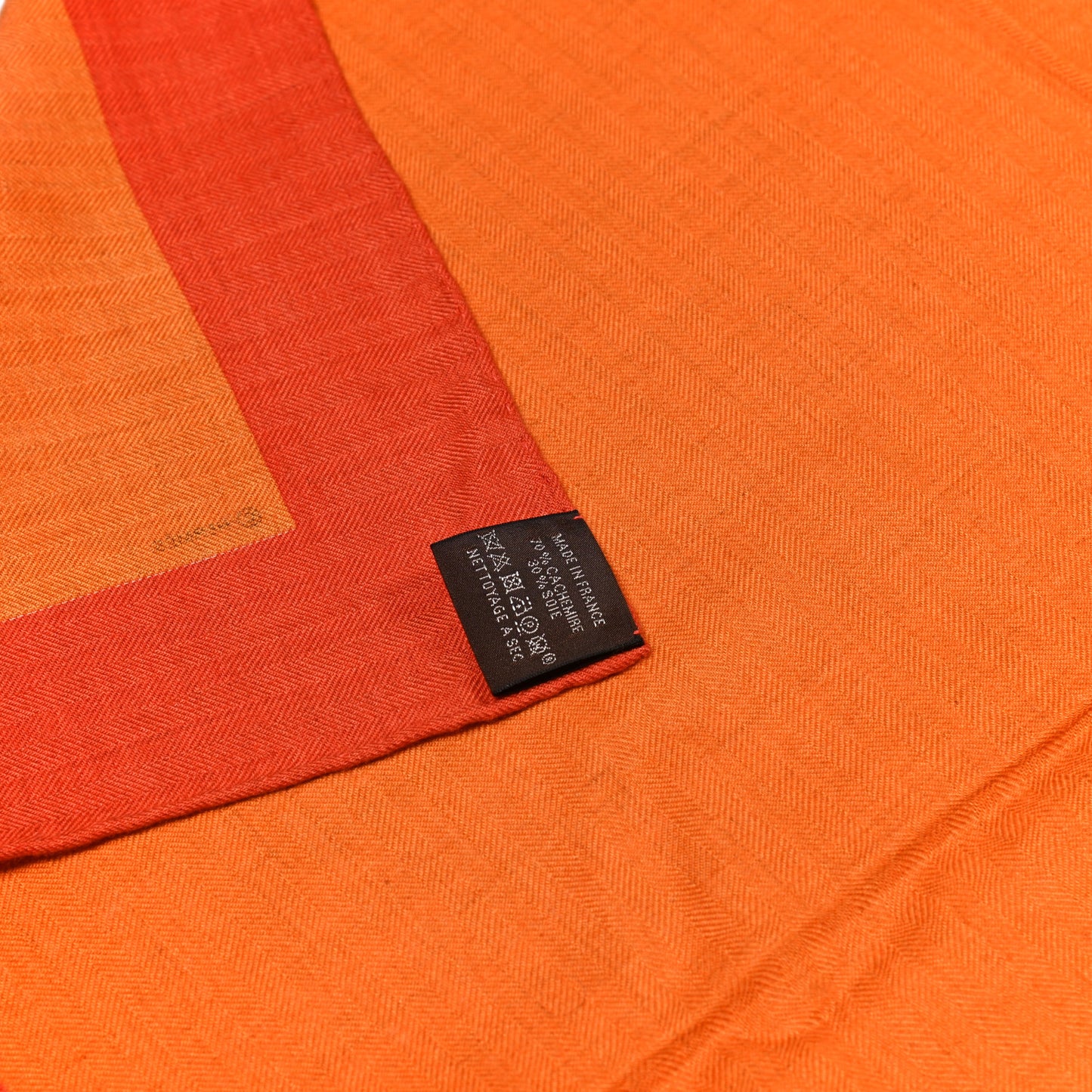 Cashmere Silk Chevaux Au Pre Shawl 140 Naturel Orange Potiron