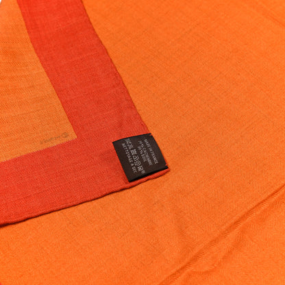 Hermes Cashmere Silk Chevaux Au Pre Shawl 140 Naturel Orange Potiron 2 of 5