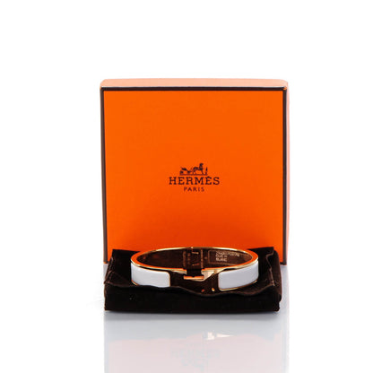 Hermes Enamel Narrow Clic Clac H Bracelet PM White 7 of 7