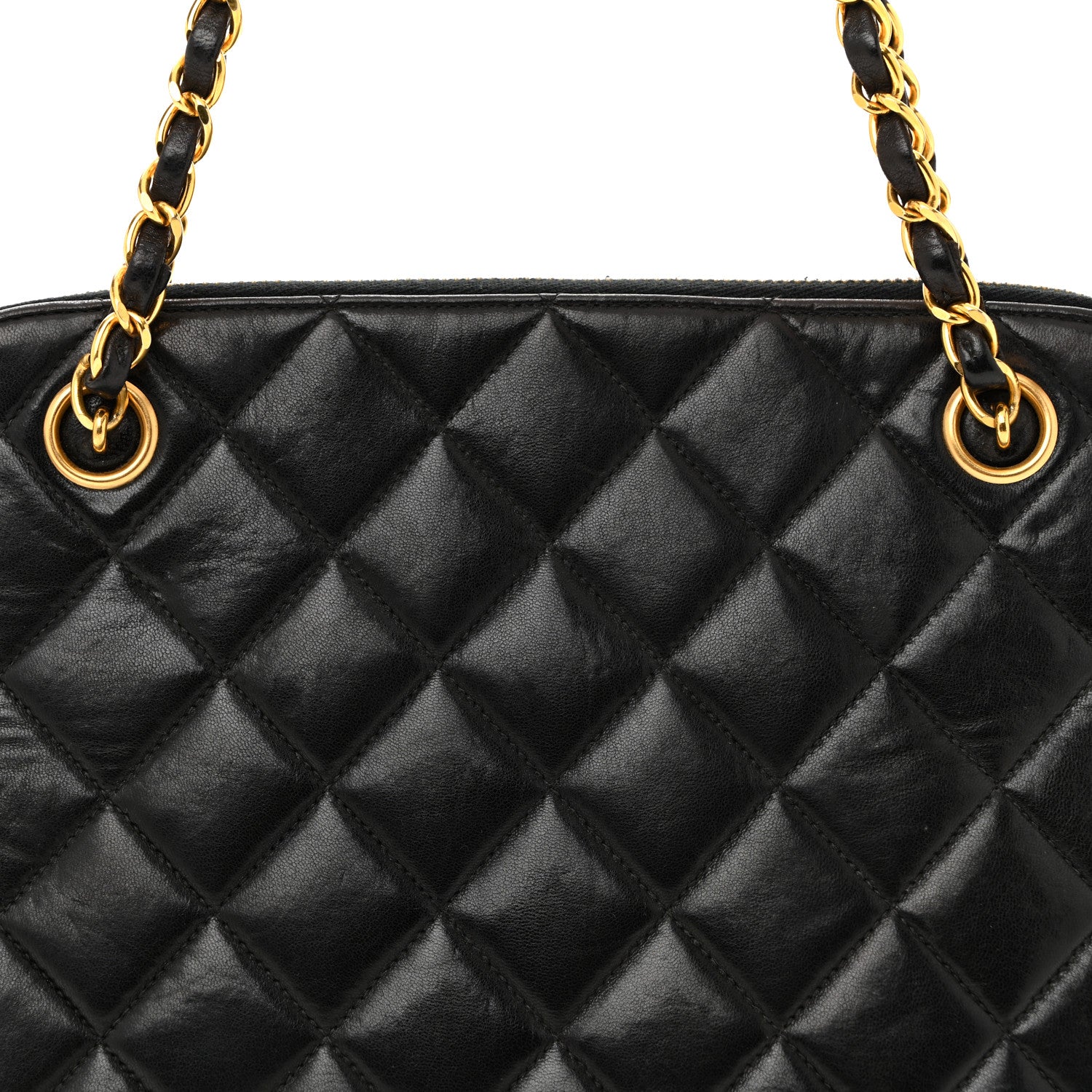 Chanel Lambskin Quilted Shoulder Bag Black 9 of 12