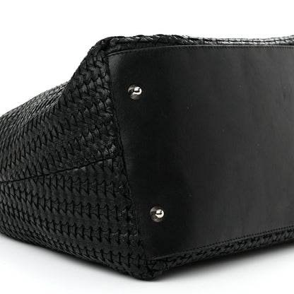 Christian Dior Lambskin Woven Dior Tote Black 9 of 10