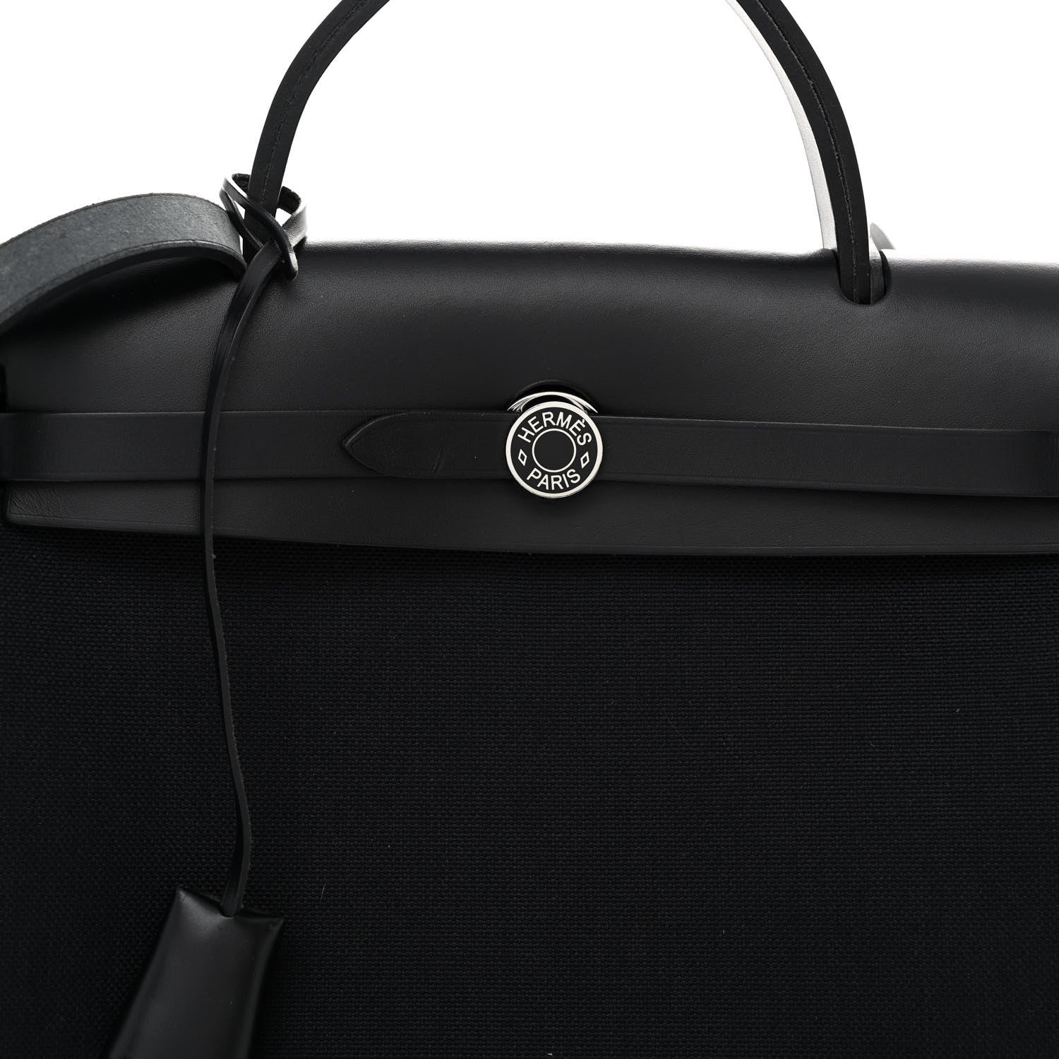 Hermes Military Toile Vache Hunter Herbag Zip Retourne 31 PM Black 8 of 12