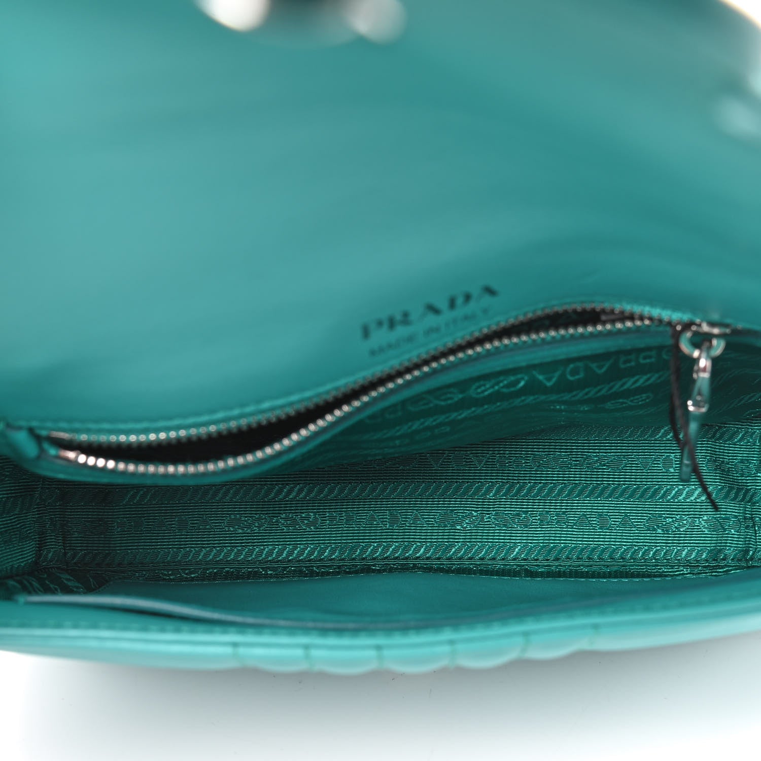 Prada Soft Calfskin Impunture Diagramme Small Chain Flap Shoulder Bag Giada 4 of 8