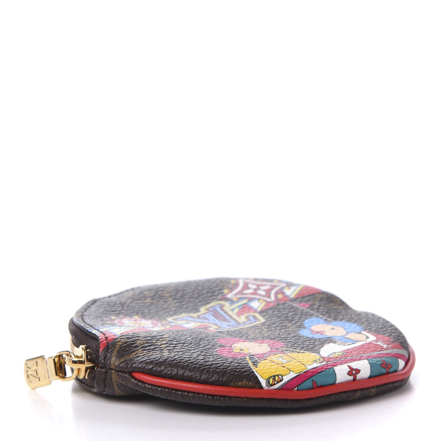 Monogram 2020 Christmas Animation Bumper Cars Round Coin Purse Coquelicot