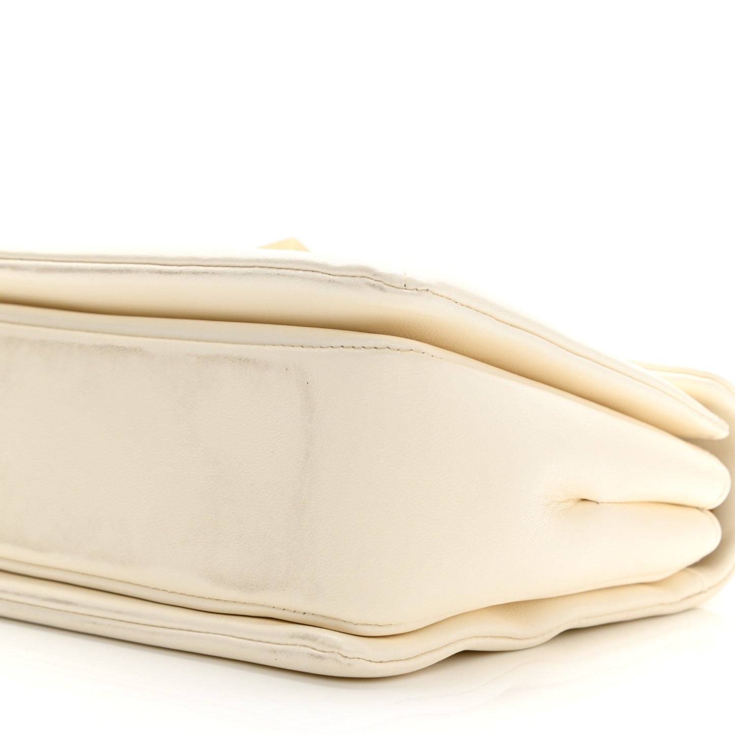 Nappa One Stud Chain Clutch Ivory