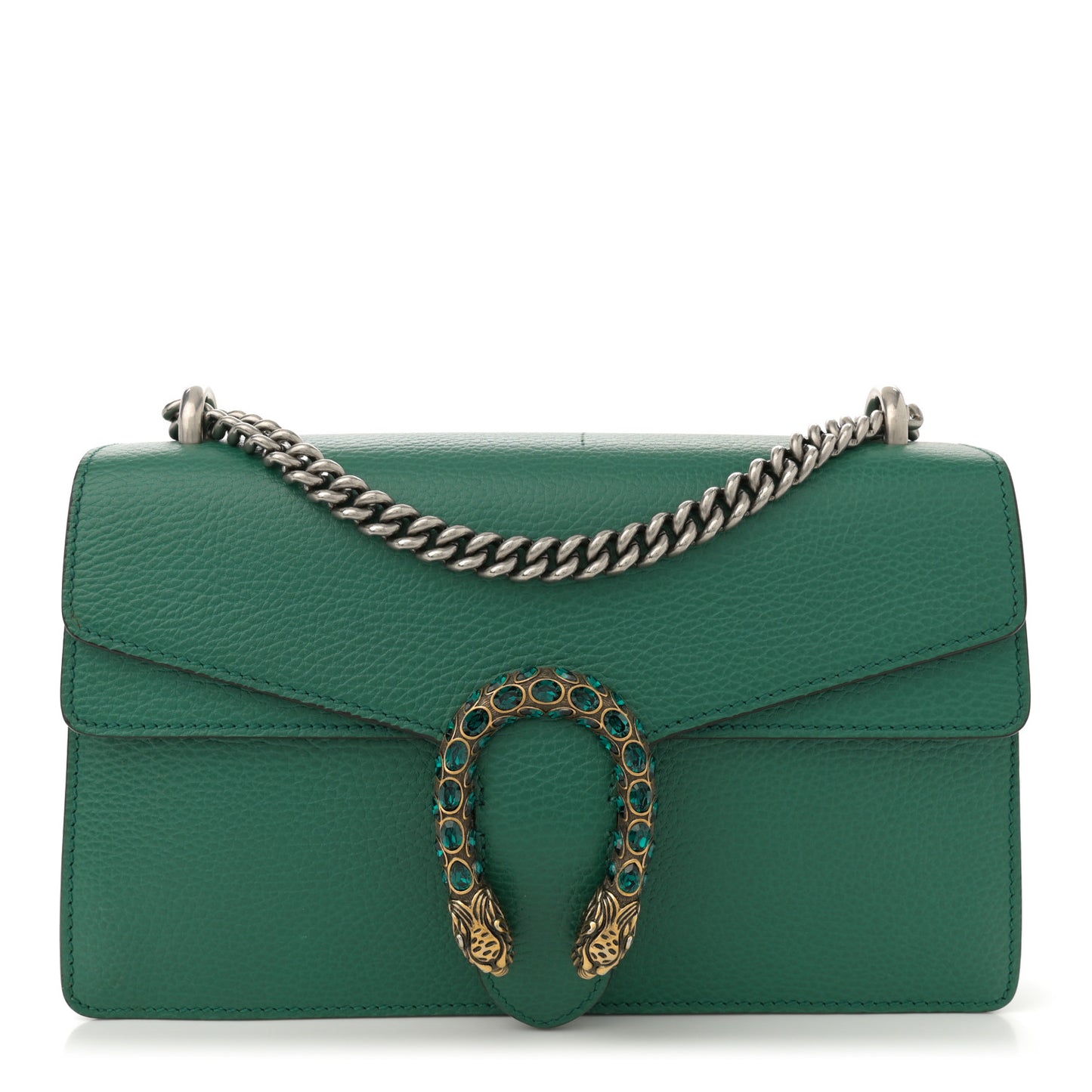 Pebbled Calfskin Small Dionysus Shoulder Bag Emerald