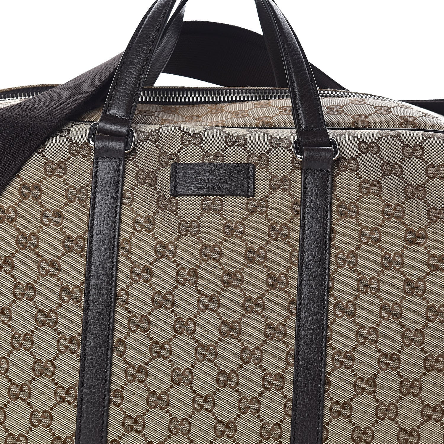 Gucci Monogram Dollar Calfskin Boston Duffle Bag Beige Ebony Testa di Moro Marrone Scuro 8 of 10