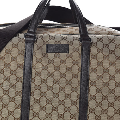 Gucci Monogram Dollar Calfskin Boston Duffle Bag Beige Ebony Testa di Moro Marrone Scuro 8 of 10