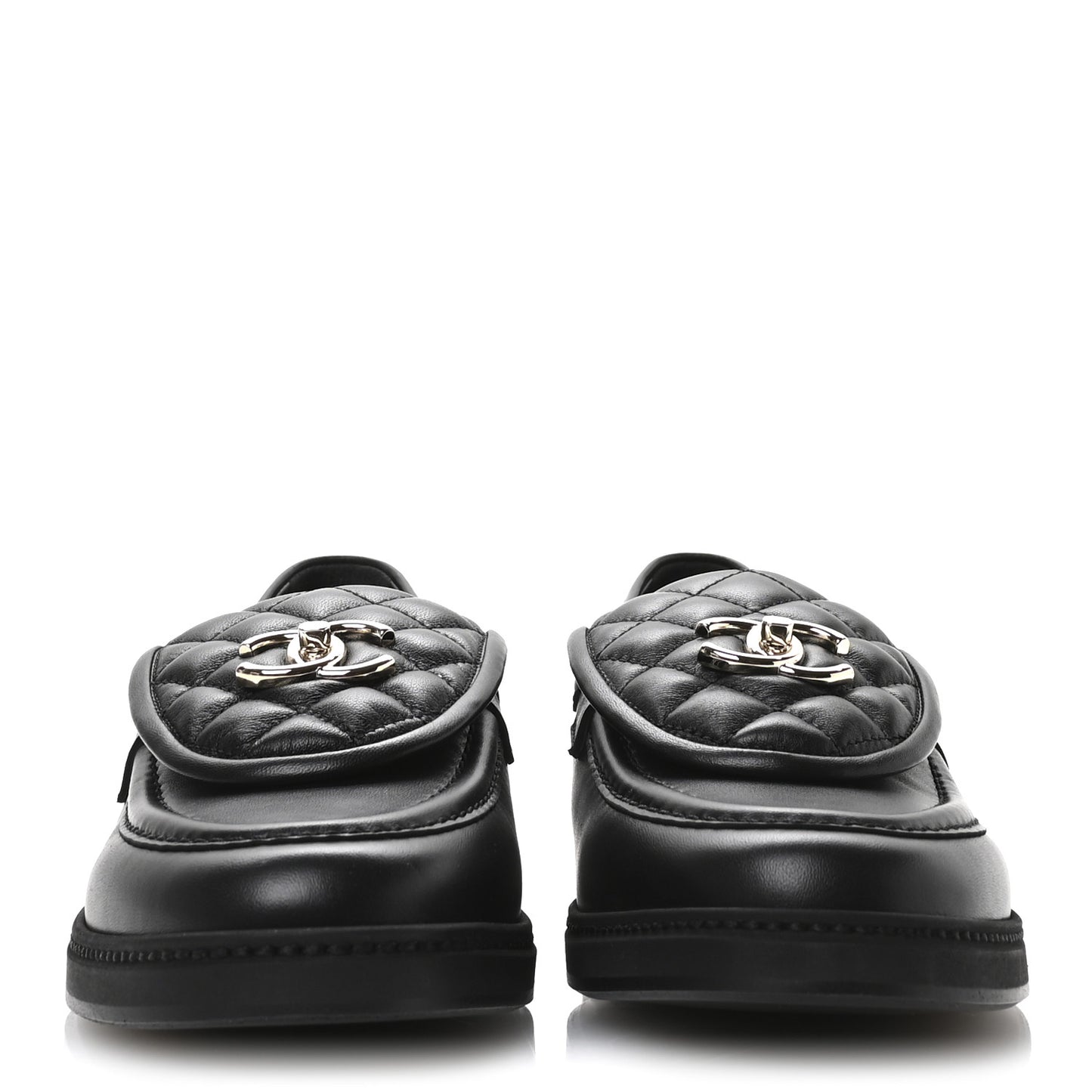 Lambskin Quilted CC Turnlock Loafers 41 Black