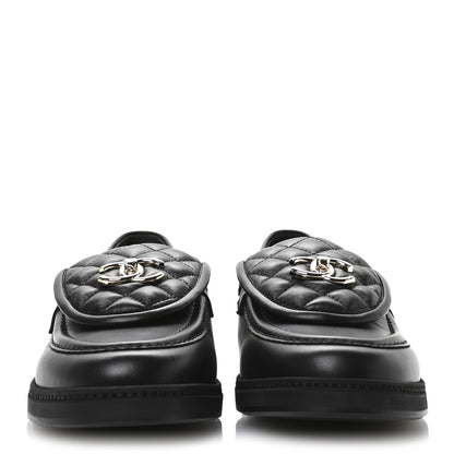 Chanel Lambskin Quilted CC Turnlock Loafers 41 Black 3 of 9