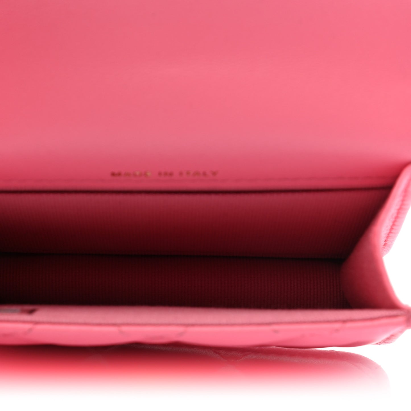 Lambskin Quilted CC Hook Card Holder Pink